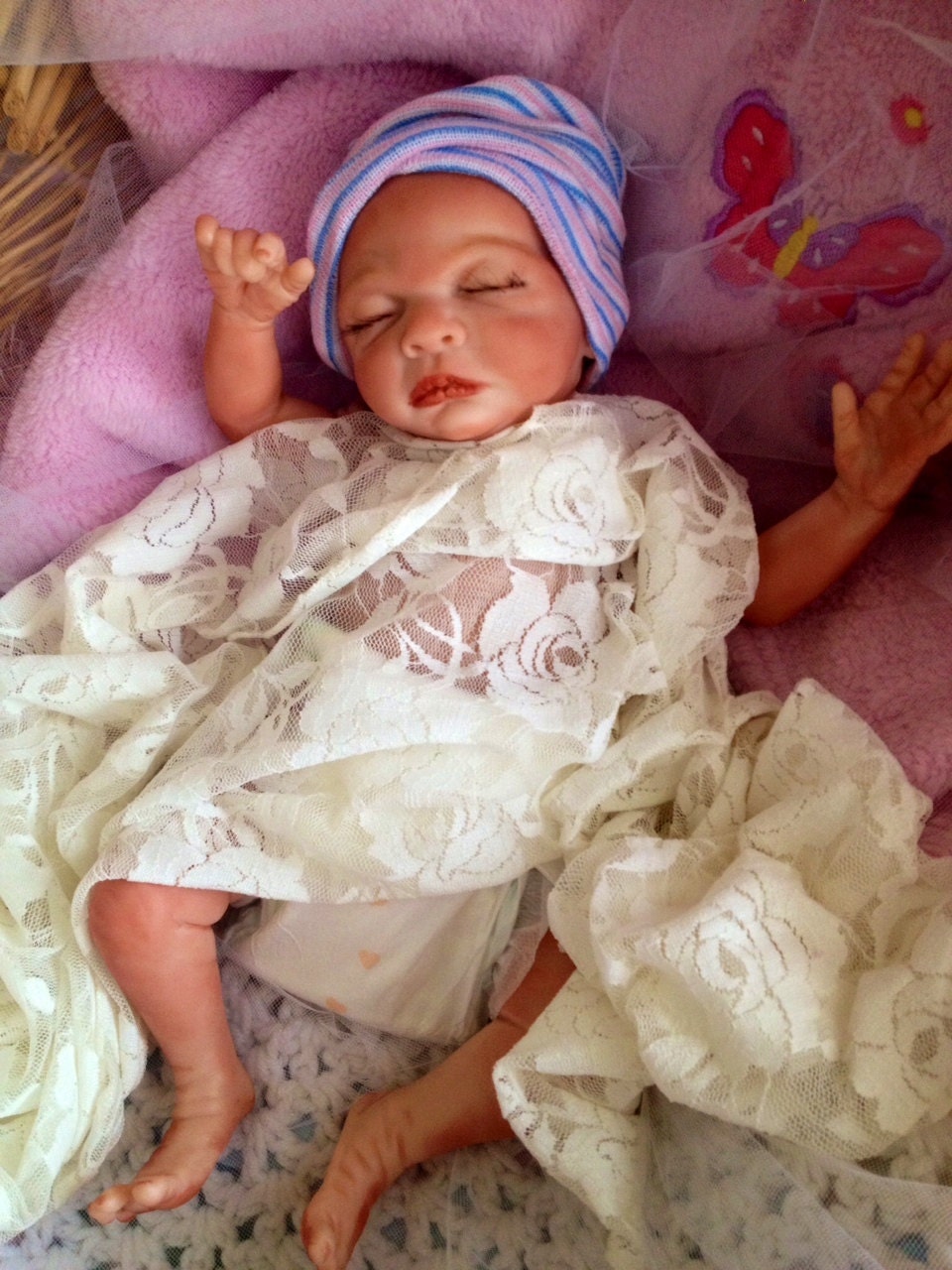 Completed Reborn Preemie Baby Girl Sylvia from the Rosebud 15