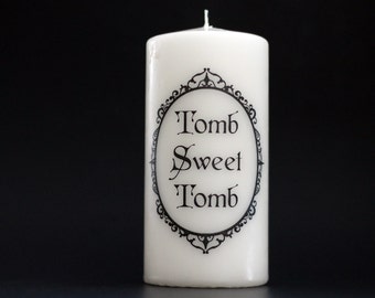 Halloween Candle - Tomb Sweet Tomb - Pillar Candle - Goth Candle