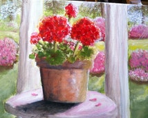 Popular items for geranium paintings on Etsy