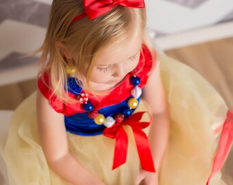 Princess Inspired - Red Satin Bow Headband - Newborn Infant Baby Toddler Girls Adult