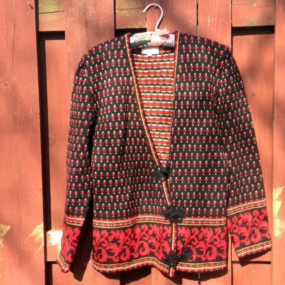 Cardigan Sweater Vintage Asymmetric Susan Bristol Sweater Size