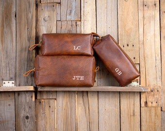 Dino Leather Dopp Kit, Leather Shaving Kit, Leather Toiletry Bag, Lifetime Leather Co, Groomsmen Gifts, Straight Razor, Wedding