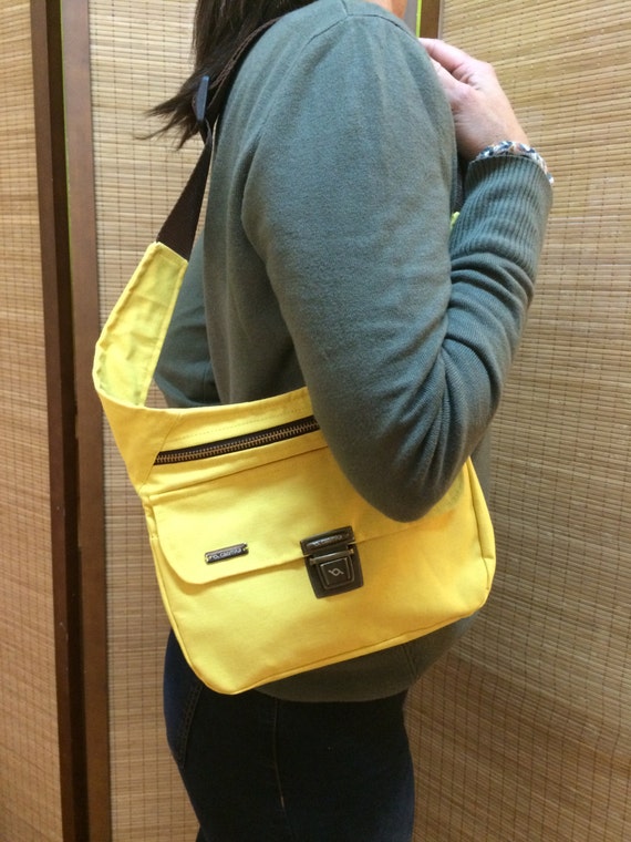Exclusive handmade Fanny Pack - Bag & Bandolier "Elegant Yellow". Waterproof. From Barcelona with love! Exclusive Piece (352)