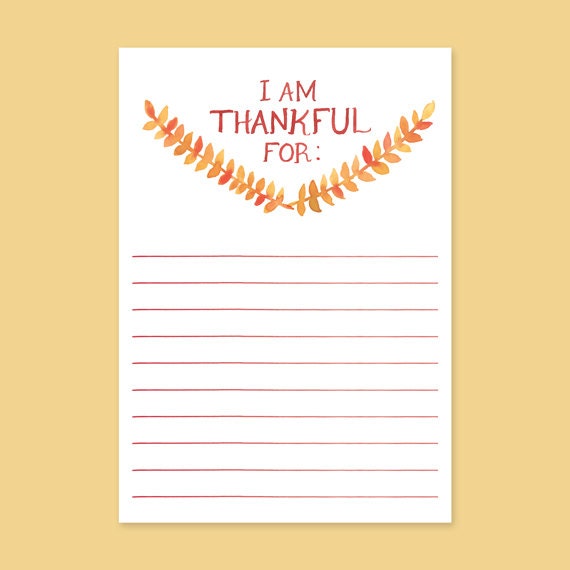 I Am Thankful For Cards Set of 10 Thanksgiving Cards