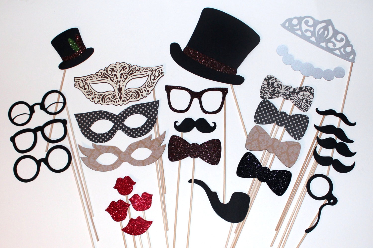 Vintage Inspired Photo Booth Props Features by PAPERandPANCAKES