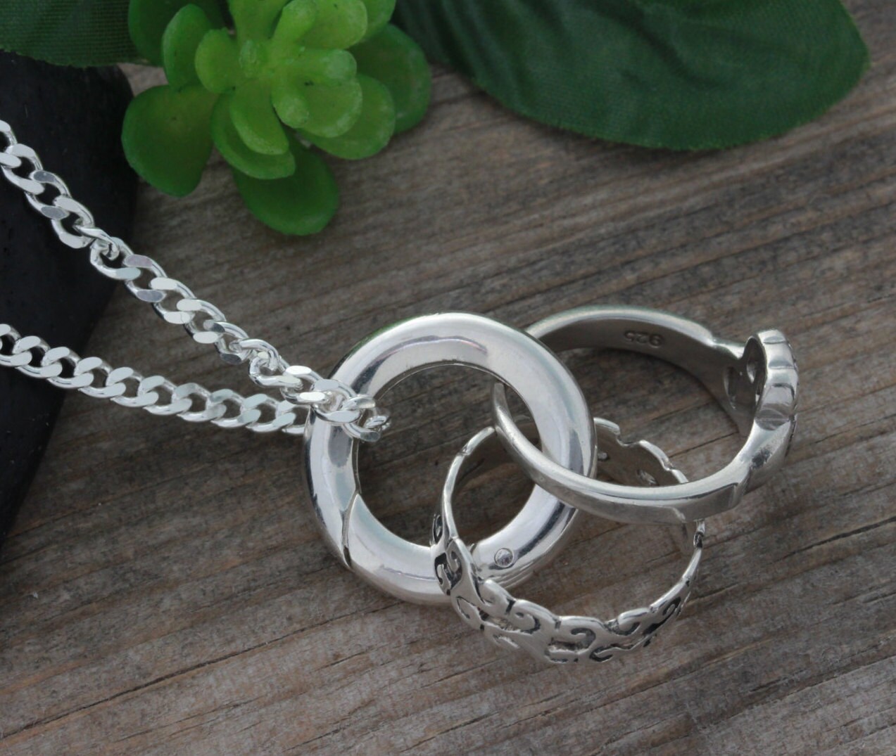 Sterling Silver Ring Holder Necklace Mens Ring by LifeOfSilver