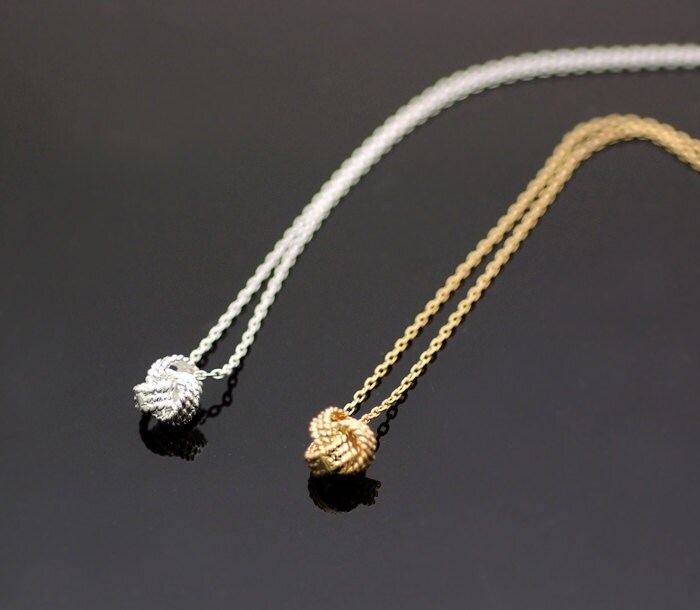 Love Knot Charm Necklace Nautical Knot Necklace Infinity