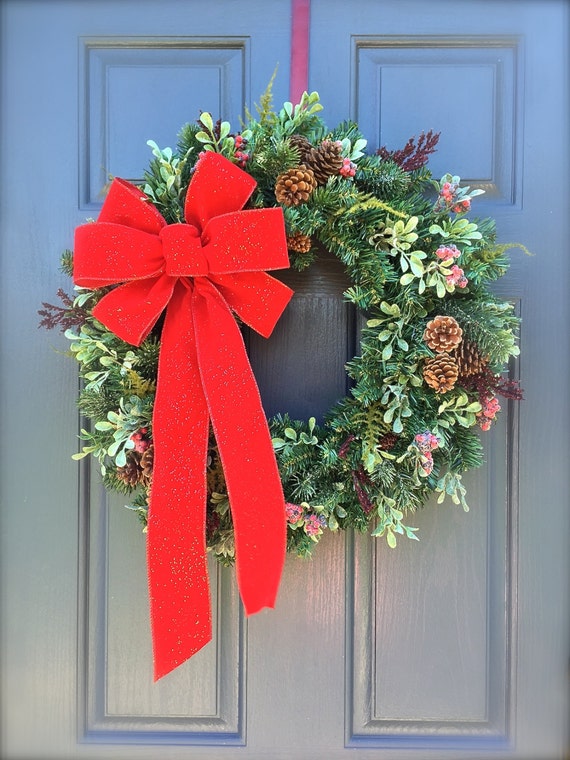 ON SALE Christmas Wreaths Winter Door Decor by WreathsByRebeccaB