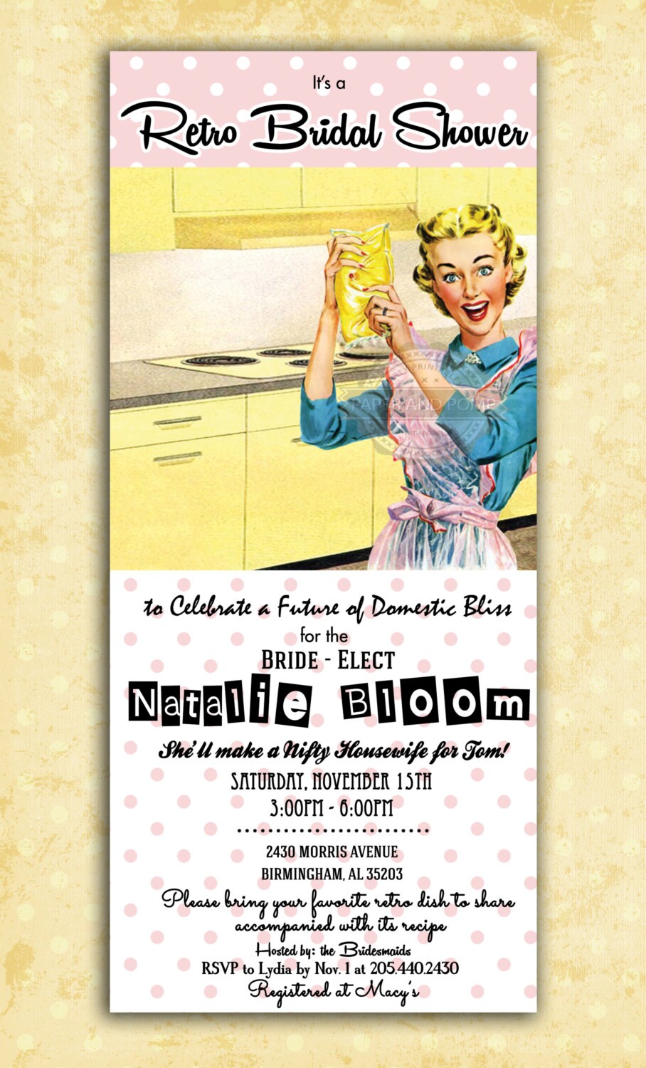 50'S Bridal Shower Invitations 9