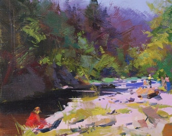 Original Landscape Oil Painting - Impressionist Painting of Beautiful Nature - Colorful Canvas Art by Yuri Pysar