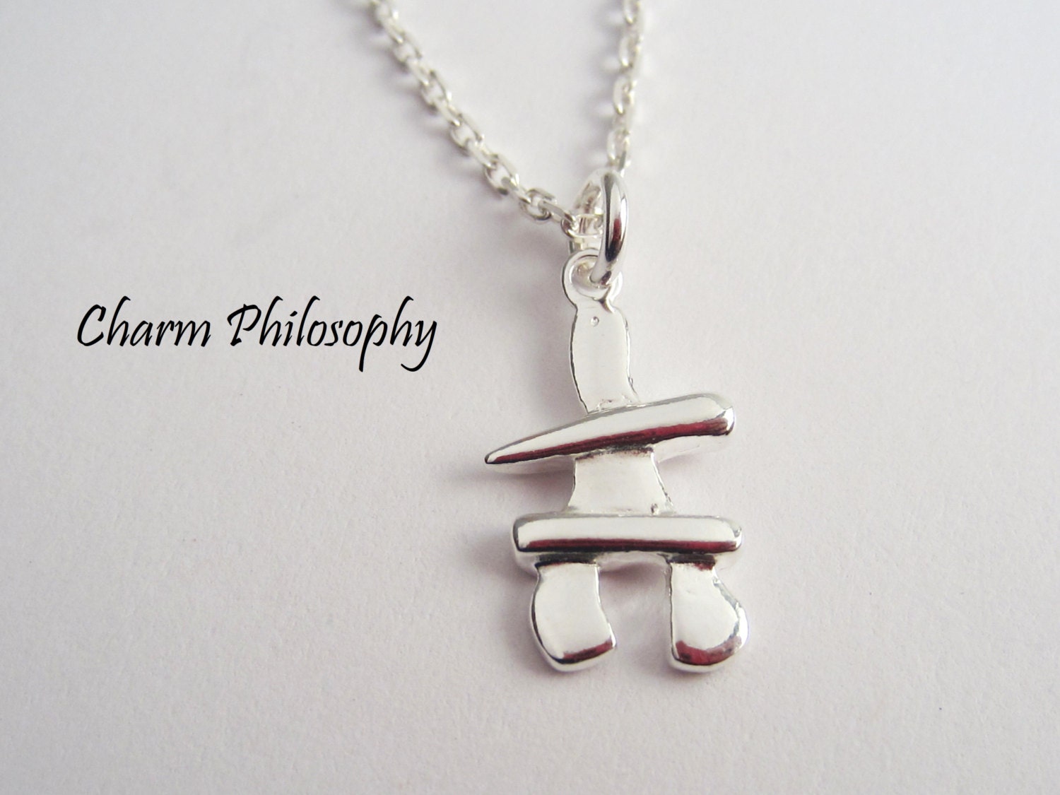 Canadian Inukshuk Necklace 925 Sterling Silver Jewelry