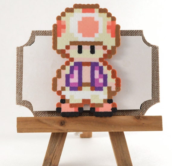 Items Similar To Super Mario Toad Pixel Art Toad Magnet Super Mario Perler Magnet Super 7788