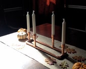 Industrial Design Candle Holder made with Repurposed Copper Pipe, Modern Holiday Centerpiece, Wedding Decor, Pipes Steampunk Candle Holder