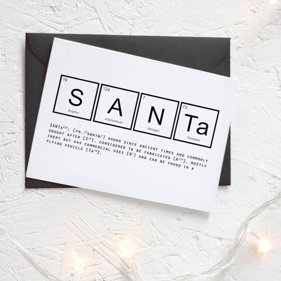 CHRISTMAS SANTA ELEMENTS Card Packs Periodic Table Science