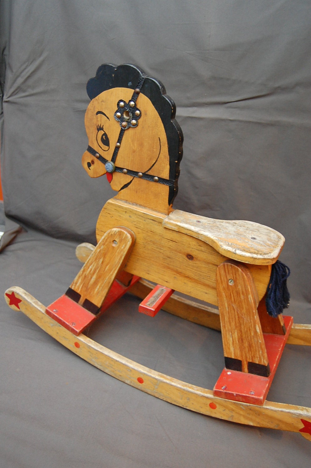 antique wood rocking horse