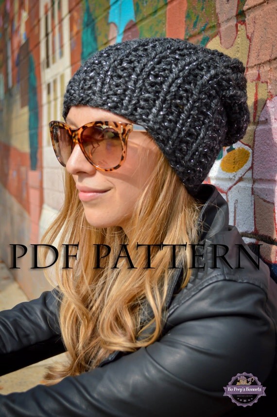 DIY KNITTING PATTERN Slouchy Beanie Pattern Knit Slouch ...