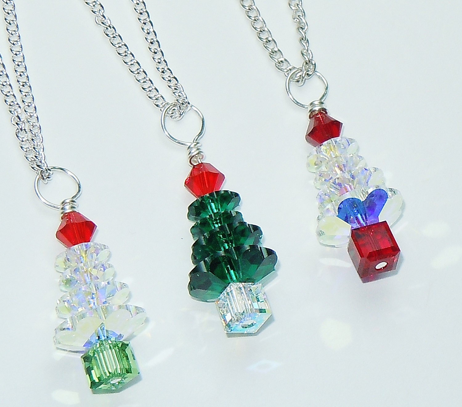 Colorful Enamel Crystal Christmas Tree Pendant Necklace – Fashion Women's Sweater Jewelry