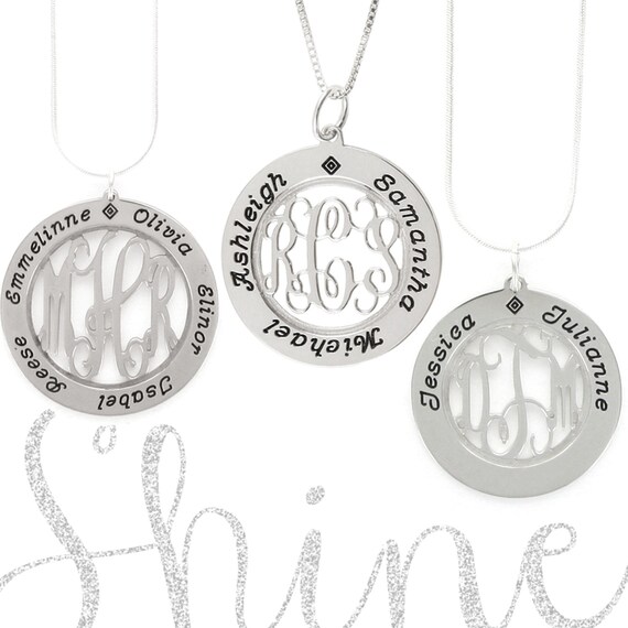Mommy Monogram Filigree Necklace - Monogram Jewelry