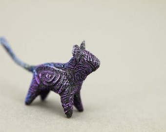 purple cat figurine