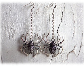 Insegrim - spider earrings silver gothic