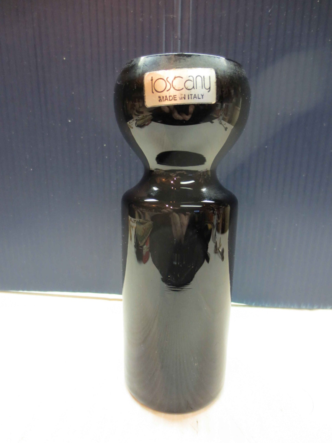 Toscany Black Glass Vase Made in Italy
