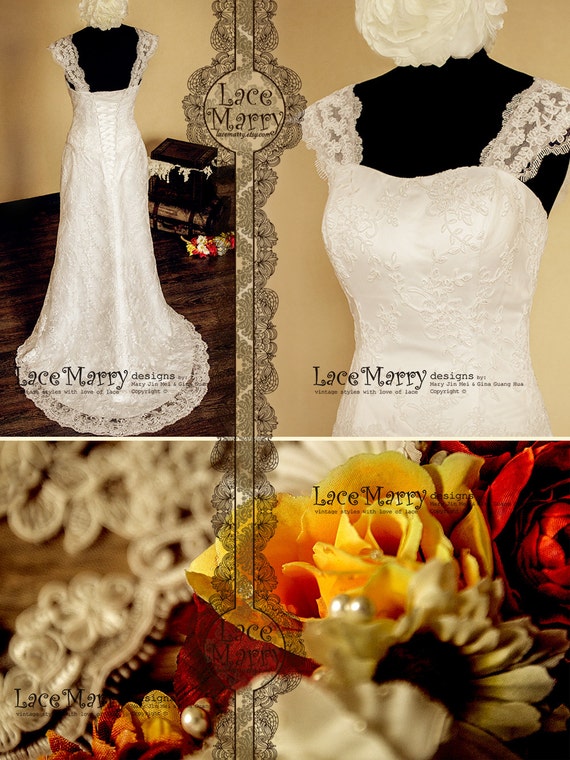  Lace  Overlay  Slim A Line  Style Wedding  Dress  Features by 