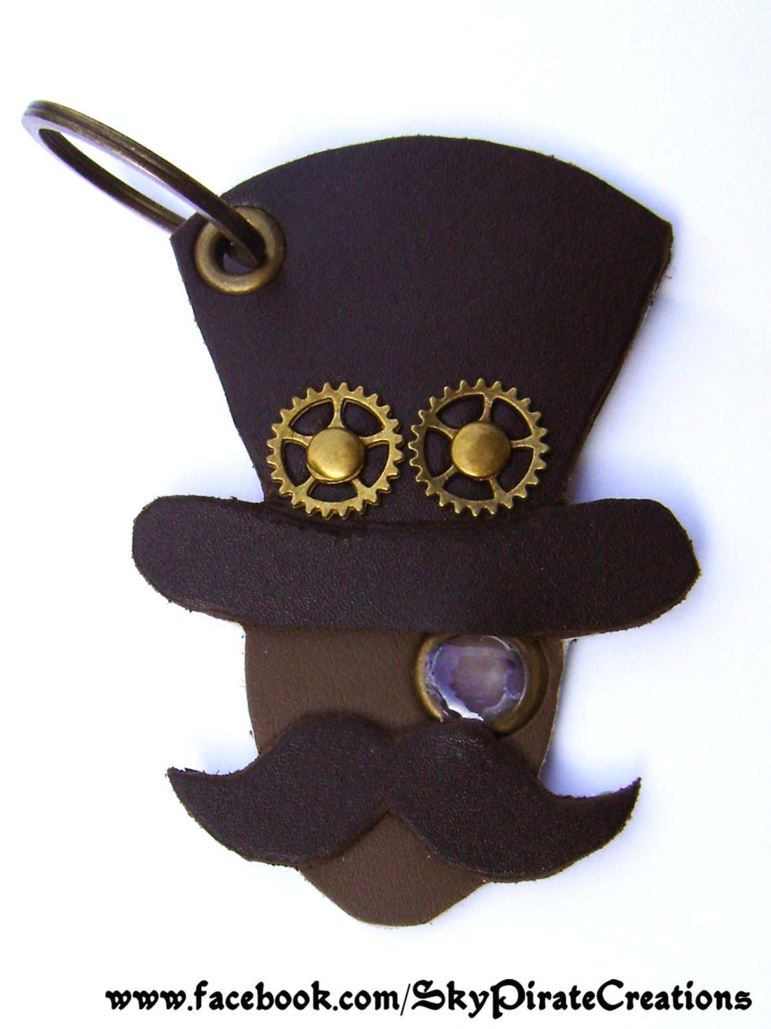 Steampunk Gentleman Keyring Keychain by SkyPirateCreations on Etsy
