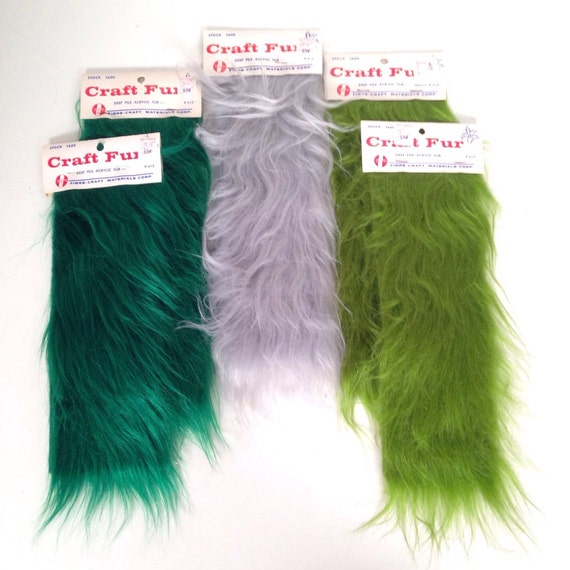 vintage craft fur faux fake acrylic fur by whitecottagesupplies