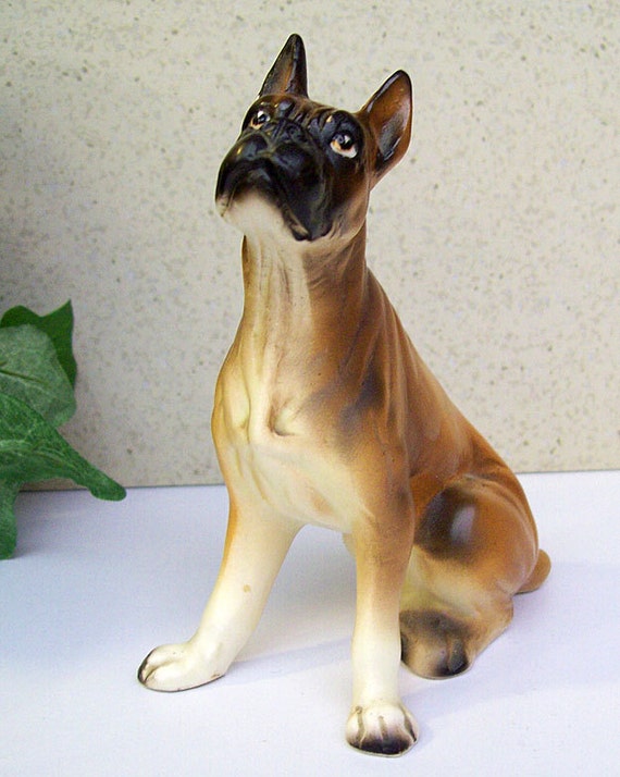 vintage boxer dog figurine