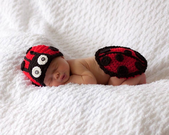 pattern crochet newborn ladybug Photo with set. Crochet Lady Bug Prop beanie Ladybug tushy cover