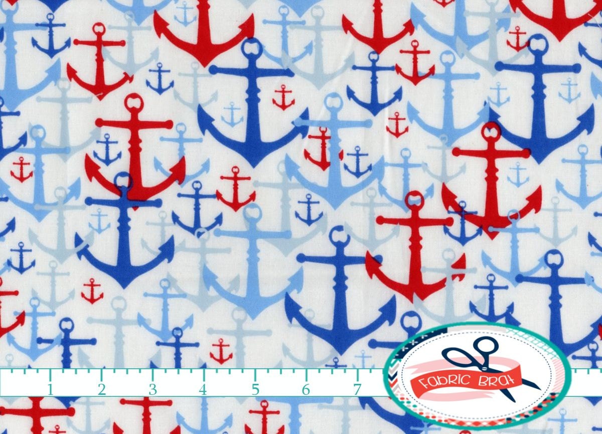 ANCHOR Fabric by the Yard Fat Quarter NAUTICAL by FabricBrat
