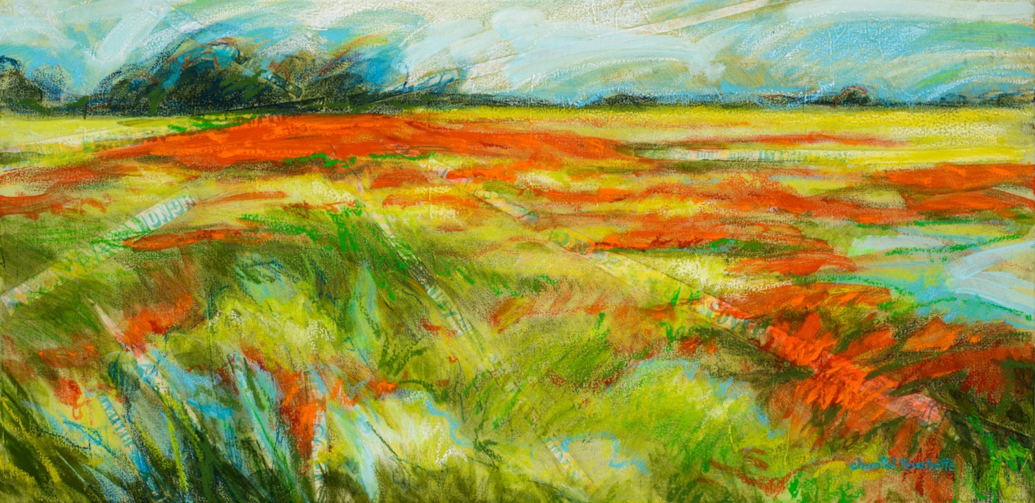 Acrylic landscape painting Prairie Painting by AtelierBeauvoir