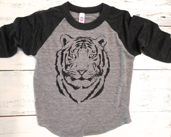 3/4 sleeve Tiger toddler shirt. American Apparel by Sweetpeaandboy