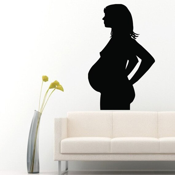 Items similar to Wall Decals Pregnant Woman Silhouette Home Decor Girl