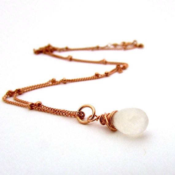 gold moonstone necklace, white moonstone jewelry, rose gold jewelry ...