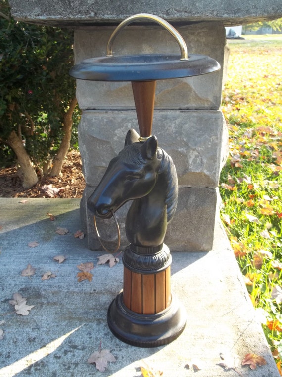 Vintage Plastic Horse Head Ashtray Stand by TheHoneysuckleTree