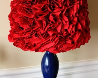 Red Ruffled Lamp Shade Ruffles Lampshade very beautiful or Custom make one with a color of your choice.
