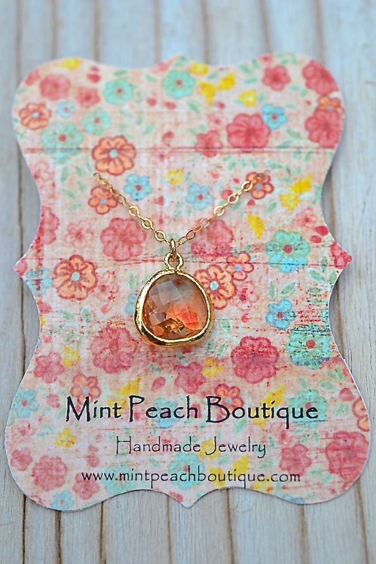 Peach Pendant Necklace