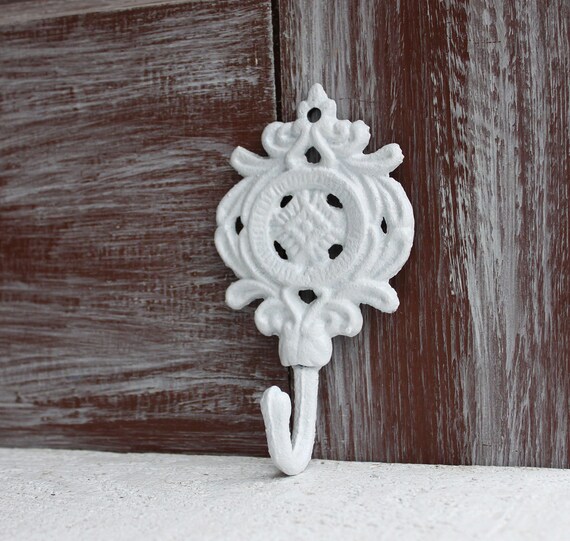 White Wall Hook Decorative Hook Ornate Wall Hook Shabby