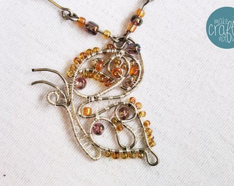 Butterfly Necklace, Wire Wrapped Butterfly, Fantasy Jewelry, Butterfly Jewelry