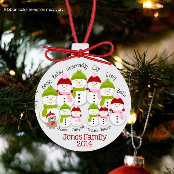 personalized family ornament snowman large family personalized family ornament snowman large family