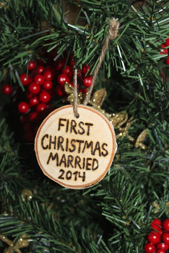 personalized first christmas married birch wood by personalized first christmas married birch wood by