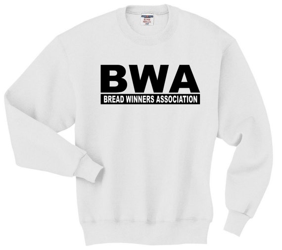 BWA Crew Neck White Sweatshirt Many Logo Colors by ShirtLife365