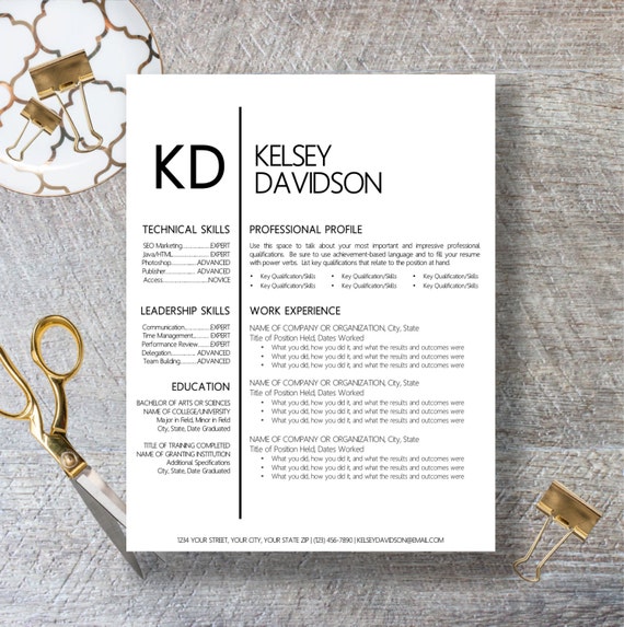 Resume Template | Cover Letter, Thank You, References + Unlimited ...