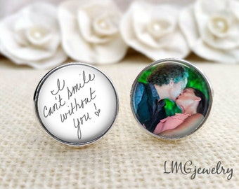 Handwritten Cufflinks for Groom, Custom Father of the Bride Cufflinks, Gift for Groom, Wedding Keepsake