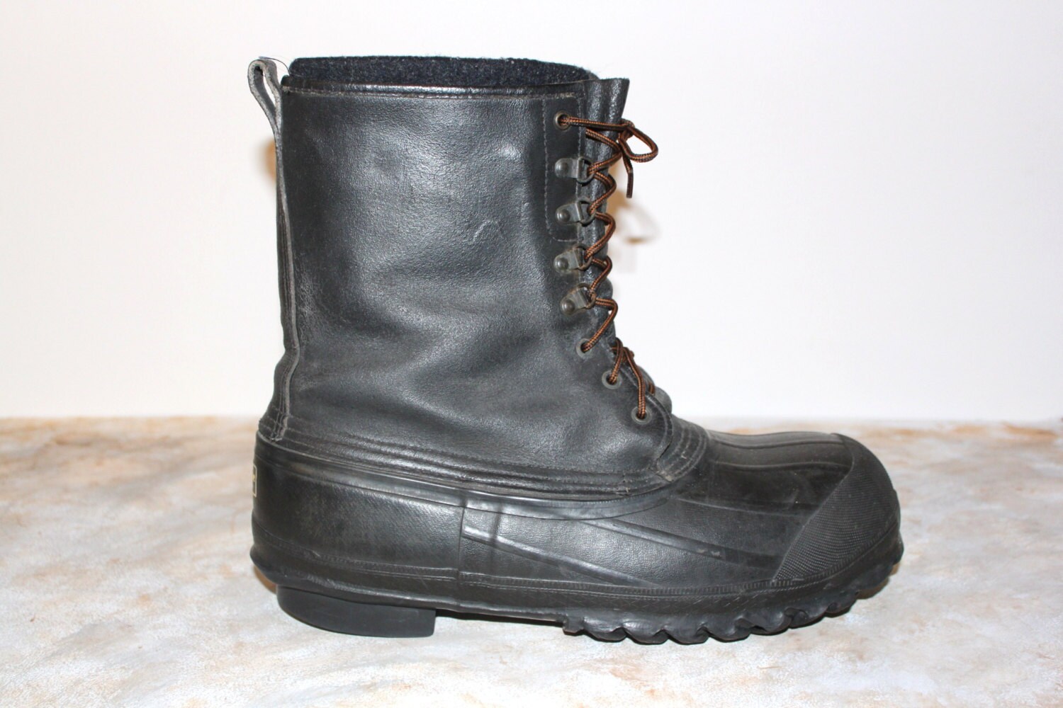 leather and rubber duck boots