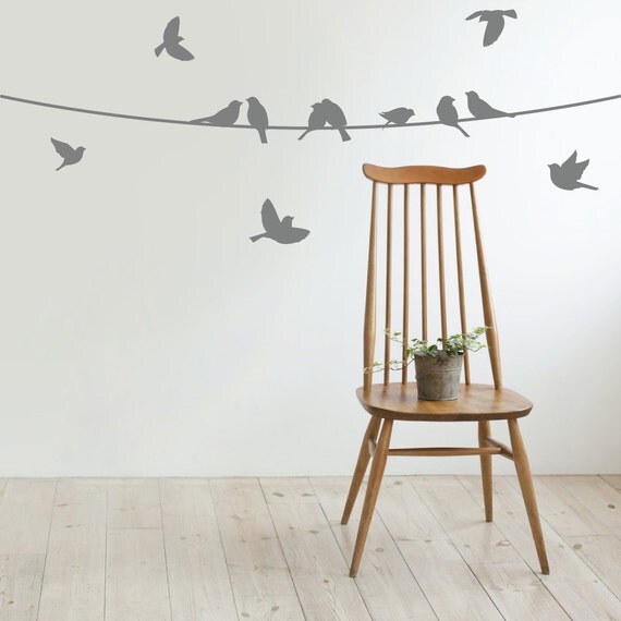 Birds Wall Decal Modern Wall Decal Decor by LovelyDecalsWorld