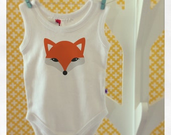 Cheeky Fox Baby Romper - Sleeveless - Choose your size