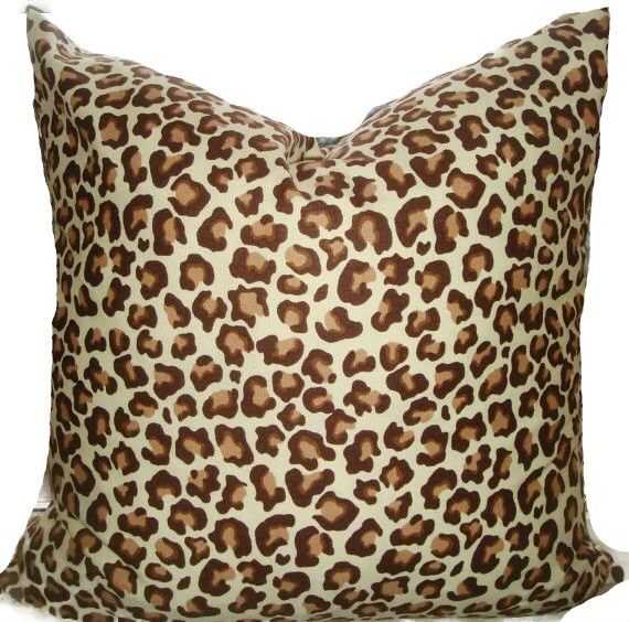 GOLD Brown Leopard Pillow Cover18x18 Decorative Pillow
