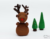 Rudolph The Reindeer, Christmas Plush, Christmas Decor, Christmas Gift, Christmas Crochet, Crochet Reindeer